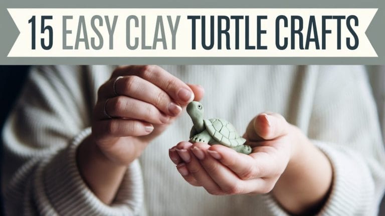 Person's hands shaping a small handmade clay turtle on a wooden table